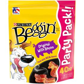 Purina Beggin' Real Bacon Soft Treats for Dogs, 40 oz Pouch