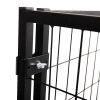 10-Panel Heavy Duty Metal Dog Kennel, Pet Playpen With Door, Outdoor Backyard Fence for Dogs Pets, 82.7"L x 55.1"W x 45.3"H, Black