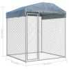 Outdoor Dog Kennel with Canopy Top 78.7"x78.7"x88.6"