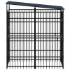 Outdoor Dog Kennel with Roof Steel 19.8 ft²
