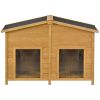 GO 47.2" Large Wooden Dog House Outdoor, Outdoor & Indoor Dog Crate, Cabin Style, With Porch, 2 Doors
