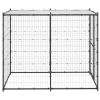 Outdoor Dog Kennel Steel with Roof 43.3"x86.6"x70.9"