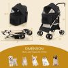 Foldable 3-In-1 Pet Stroller with Removable Seat Carrier