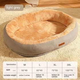 Home Winter Warm Dog Bed (Option: Light Grey-2XL)
