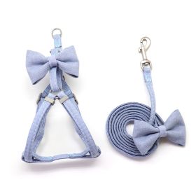 Pet Chest And Back Collar Traction Rope Set (Option: Blue-Chest back traction rope-M)