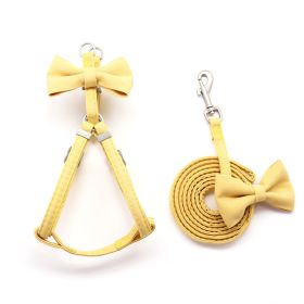 Pet Chest And Back Collar Traction Rope Set (Option: Yellow-Chest back traction rope-M)