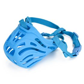 Pet Comfortable Dog Silicone Mouth Cover Mask (Option: Blue-No3)