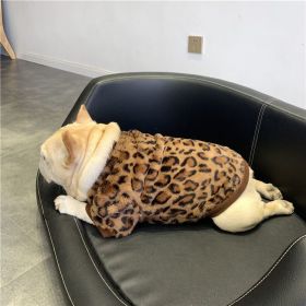 Dog Clothes Fleece Lined Padded Warm Keeping Corgi And Shiba Inu Jarre Aero Bull (Option: Brown-S)