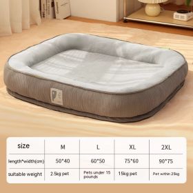 Home Winter Warm Dog Bed (Option: Grey-XL)