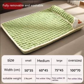 Detachable And Washable Winter Warm Dog Mat For Sleeping (Option: Green-70X45cm)