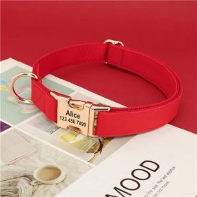 Gold Collar Dog Tag Anti Loss (Option: Red-Usual-L)