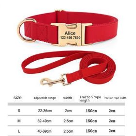 Gold Collar Dog Tag Anti Loss (Option: Red-With rope-L)