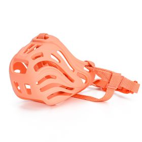 Pet Comfortable Dog Silicone Mouth Cover Mask (Option: Coral Orange-No3)