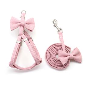 Pet Chest And Back Collar Traction Rope Set (Option: Pink-Chest back traction rope-S)
