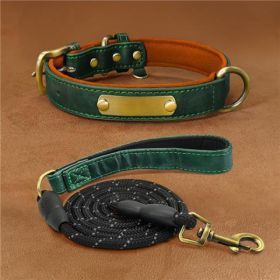 Dog Collar Engraved With Lettering To Prevent Loss Of Neck Collar (Option: Green suit-XL)