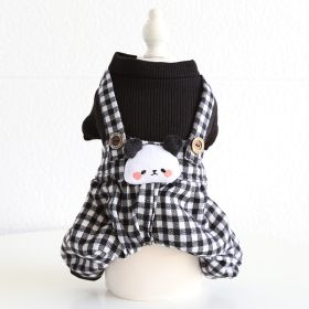 Lesser Panda Star Grid Pet Dog Clothes (Option: Black-XS)
