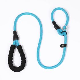P Chain Pet Hand Holding Rope Reflective Silk Explosion-proof Pet Traction (Option: Blue-L Diameter 12mm-1.4M)