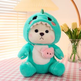 Cute Shapeshift Little Bear Ragdoll Lily Bear Stuffed Toy Dinosaur Doll Pillow (Option: Bright Blue-28cm)