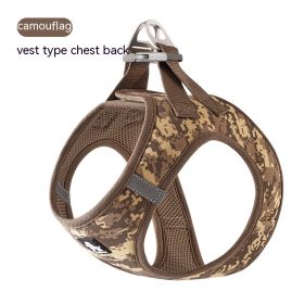 Dog Vest Strap Hand Holding Rope Breathable Lightweight (Option: Camouflage Brown-3XS)