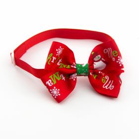 New Year Red And Green Christmas Series Pet Tie Bow Handcraft Jewelry Collar Dogs And Cats Bow Tie (Option: VN085 1-As Shown In The Figure)