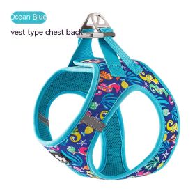 Dog Vest Strap Hand Holding Rope Breathable Lightweight (Option: Ocean Blue-3XS)