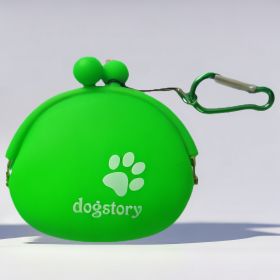 Silicone Pet Snack Bag Solid Color (Option: 9.5x8.5x4.2CM-Grass Green)