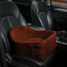 Pet Car Seat Armrest Portable Travel Car (Color: Brown)