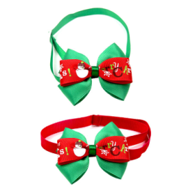 New Year Red And Green Christmas Series Pet Tie Bow Handcraft Jewelry Collar Dogs And Cats Bow Tie (Option: VN444 8-As Shown In The Figure)