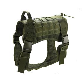 Large Dog Adjustable Camouflage Tactics Hand Holding Rope Nylon Strap (Option: Vest Army Green-M)