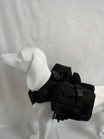 Outdoor Multifunctional Water Bottle Pouch Vest Dog Clothes Suit (Option: Black Four Piece Set-S)