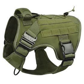 Large Dog Adjustable Camouflage Tactics Hand Holding Rope Nylon Strap (Option: Dog Vest Army Green Upgraded-L)
