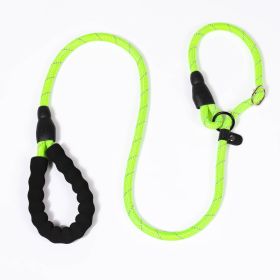 P Chain Pet Hand Holding Rope Reflective Silk Explosion-proof Pet Traction (Option: Green-L Diameter 12mm-1.4M)