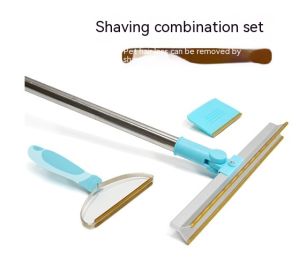 Large Pet Shaver Adjustable Long Handle Hair Removal Device (Option: Retractable Shaver 3 Piece Set-Blue)