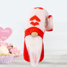 Red Heart Knitted Faceless Baby Doll Toy (Option: Red Little Love)