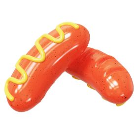 2023 New Sausage Dog Chew Toys TPR Indestructible Dog Toothbrush Toy Squeaky Fun Interactive Dog Toy for Small Medium Large Dogs (Color: 2 pieces)