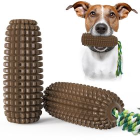 Pet Dog Toy Interactive Rubber Balls for Small Large Dogs Puppy Cat Chewing Toys Pet Tooth Cleaning Indestructible Dog Food Ball (Color: chocolate-Squeak)