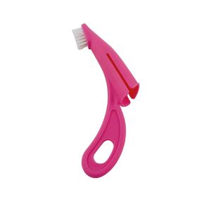 Puppy Finger Toothbrush Dogs Teeth Best Dental Care Cat Finger brush Dental Hygiene Teeth Grooming Brushes for Oral Cleaning (Color: Pink)
