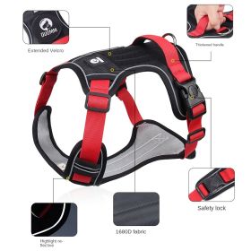 dog Harnesses; Cross border New Pet Towing Rope Vest Large Dog Chest Strap Reflective Explosion proof Flushing Dog Towing Rope (colour: black)