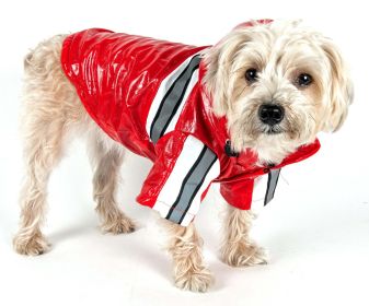 Reflecta-Glow Reflective Waterproof Adjustable Pvc Pet Raincoat (size: medium)