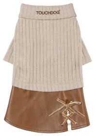 Touchdog 'Modress' Fashion Designer Dog Sweater and Dress (Color: Brown)