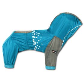 Dog Helios 'Vortex' Full Bodied Waterproof Windbreaker Dog Jacket (Color: Blue)