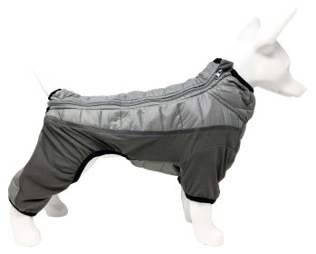 Pet Life 'Aura-Vent' Lightweight 4-Season Stretch and Quick-Dry Full Body Dog Jacket (Color: Grey)