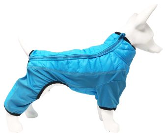 Pet Life 'Aura-Vent' Lightweight 4-Season Stretch and Quick-Dry Full Body Dog Jacket (Color: Blue)
