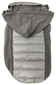 Pet Life 'Apex' Lightweight Hybrid 4-Season Stretch and Quick-Dry Dog Coat w/ Pop out Hood (Color: Grey)