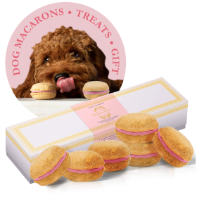 Dog Macarons - Count of 6 (Dog Treats | Dog Gifts) (Flavor: Strawberry)