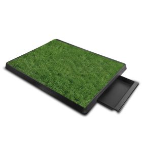 Dog Potty Training Artificial Grass Pad Pet Cat Toilet Trainer Mat Puppy Loo Tray Turf (Color: Green)