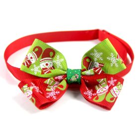 New Year Red And Green Christmas Series Pet Tie Bow Handcraft Jewelry Collar Dogs And Cats Bow Tie (Option: VN085 4-As Shown In The Figure)