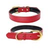 Genuine Leather Dog Collar; Wide Dog Collar; Soft Padded Breathable Adjustable Tactical Waterproof Pet Collar