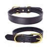 Genuine Leather Dog Collar; Wide Dog Collar; Soft Padded Breathable Adjustable Tactical Waterproof Pet Collar