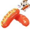 2023 New Sausage Dog Chew Toys TPR Indestructible Dog Toothbrush Toy Squeaky Fun Interactive Dog Toy for Small Medium Large Dogs
